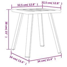 shumee Zahradní stolek antracitový 34 x 34 x 38 cm ocel