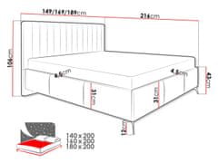 Veneti Manželská postel s úložným prostorem 160x200 TANIX - béžová