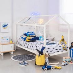 ATAN Montessori postel IMPRES - bílá/borovicové dřevo