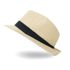 Aleszale Pánský a dámský slaměný klobouk Trilby na léto velikost 58 - béžová
