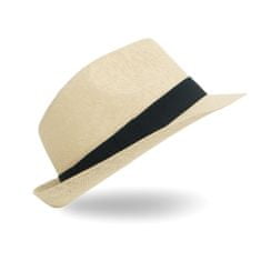 Aleszale Pánský a dámský slaměný klobouk Trilby na léto velikost 58 - béžová