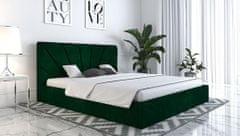 Veneti Čalouněná manželská postel GITEL - 180x200, zelená