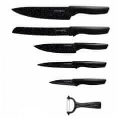 Royalty Line RL-MB5C: Sada 5 kusů kuchyňských nožů s povrchovou úpravou Mable se škrabkou