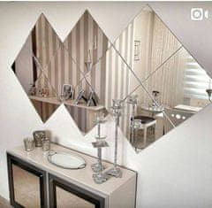 Zrcadlové Samolepky na zeď, 3D Nástěnné zrcadlo, Nalepovací Zrcadlo (konečná velikost 50x100 cm) | WALLGEM 32ks + 32ks ZDARMA