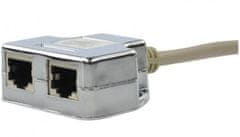 sapro Rozbočovací adaptér RJ45 cat.5e stíněný FTP 2 zásuvky / 1 zástrčka