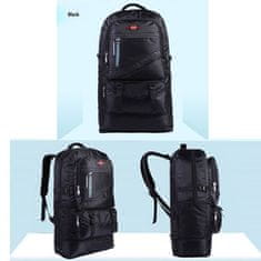 60L vodotěsný pánský nylonový batoh, černá