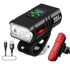 Camerazar Sada světel pro jízdní kola vodotěsná přední zadní odrazka USB
