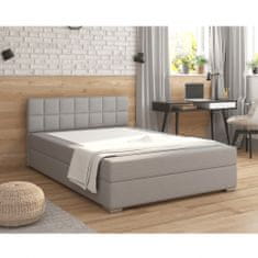 KONDELA Boxspringová manželská postel Ferata 120x200 cm - světle šedá