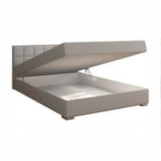 KONDELA Boxspringová manželská postel Ferata 120x200 cm - světle šedá