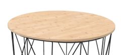 ATAN Odkládací stolek Mariffa - deska přírodní/podnož černá