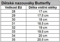 HolidaySport Dětské nazouváky Butterfly bílé EU 33