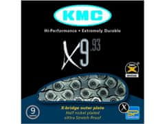 KMC řetěz X9 stříbrno-šedý 114 čl. BOX