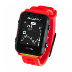 Sigma iD.TRI SET multisportovní hodinky - neon červené