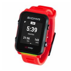 Sigma iD.TRI SET multisportovní hodinky - neon červené