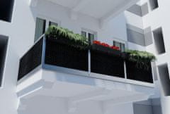 Balkonová zástěna ratan výška 90 cm světle šedá