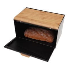 KLAUSBERG Zásobník na chléb Oboustranný ocelový a dřevěný chlebník Kb-7464 Black