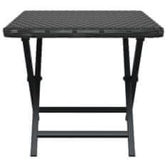 Greatstore Skládací stolek černý 45 x 35 x 32 cm polyratan