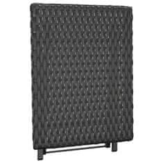 Greatstore Skládací stolek černý 45 x 35 x 32 cm polyratan